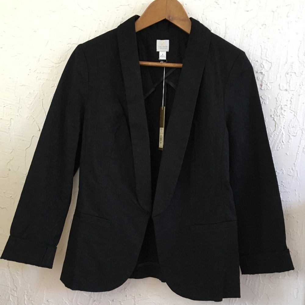 NWT Lauren Conrad 3/4 sleeve Blazer.  Black Floral